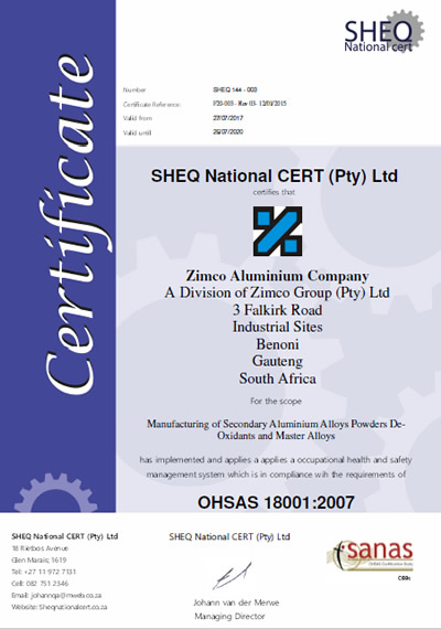 ISO 18001 certification